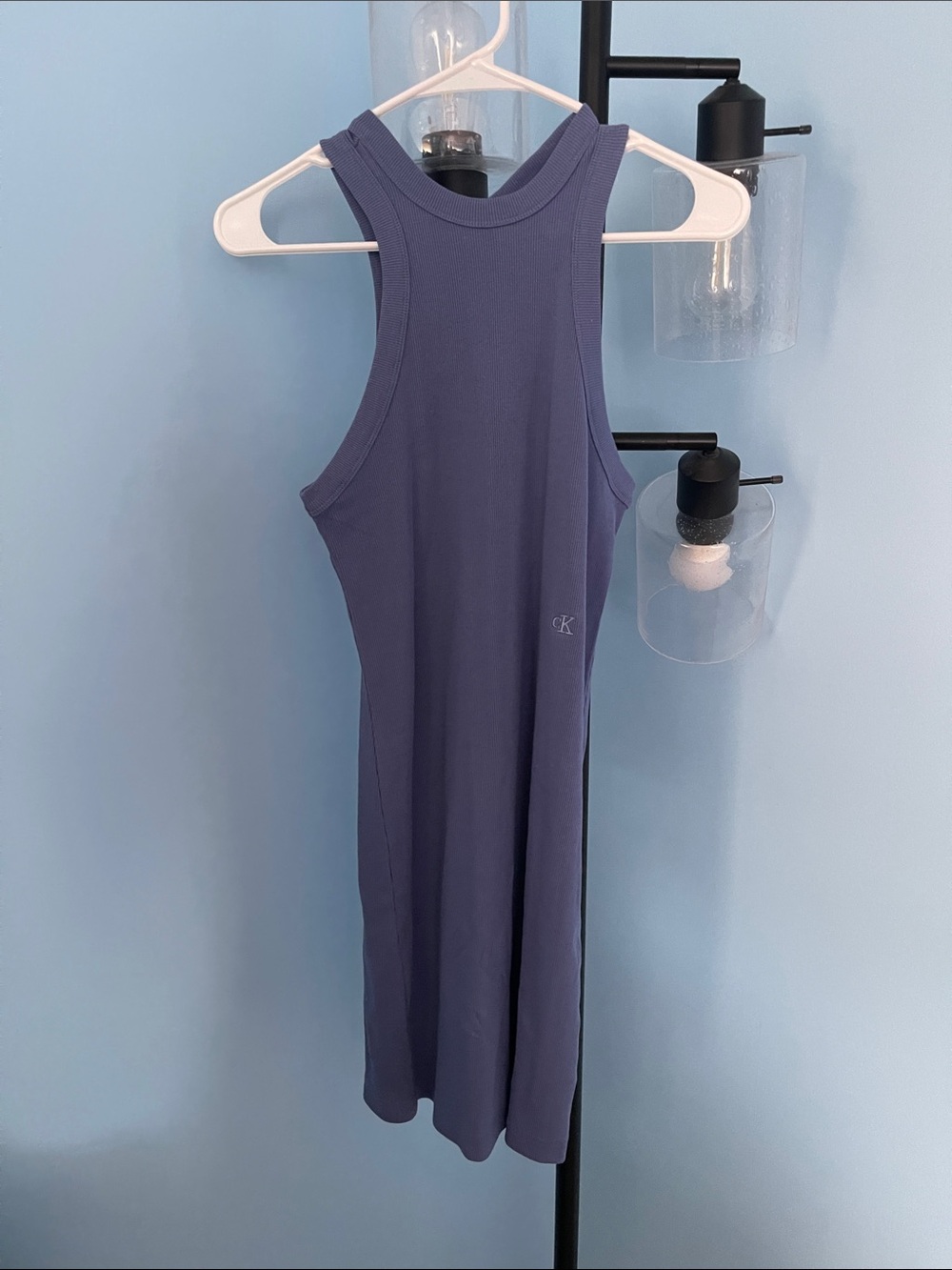 Calvin Klein Sleeveless Racerback Dress — Slate Purple